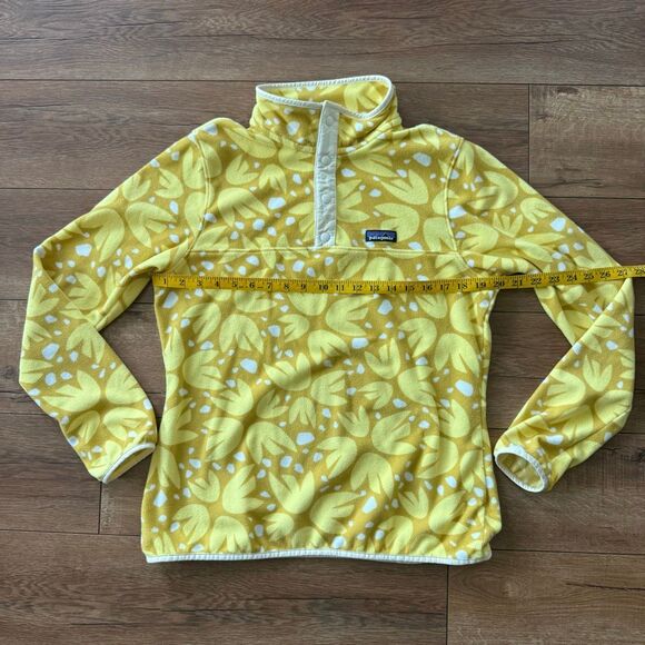 Patagonia Womens Synchilla Flower Fleece Snap-T Pullover Sweater Yellow Large - Picture 9 of 16